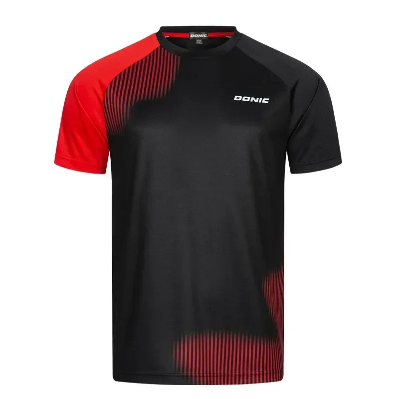 Camiseta masculina de tênis de mesa padrão subcorrente verão ventilar badminton camiseta tênis de mesa manga curta secagem rápida topos