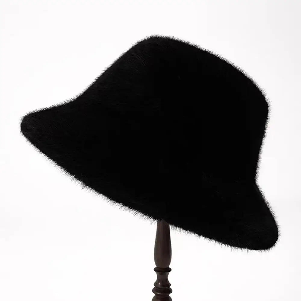 Chapéu bucket  para mulheres inverno de pelúcia