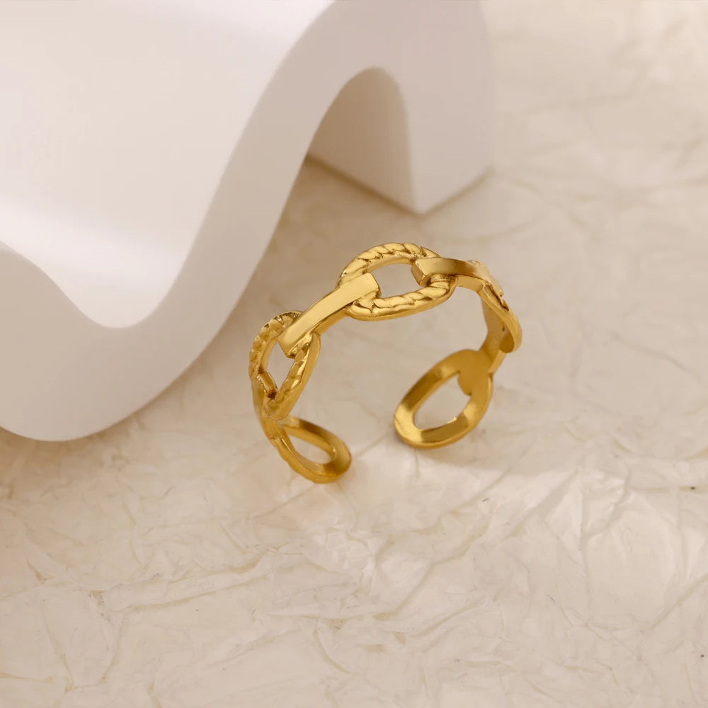 Anéis zircônia de aço inoxidável para mulheres luxo ajustavel