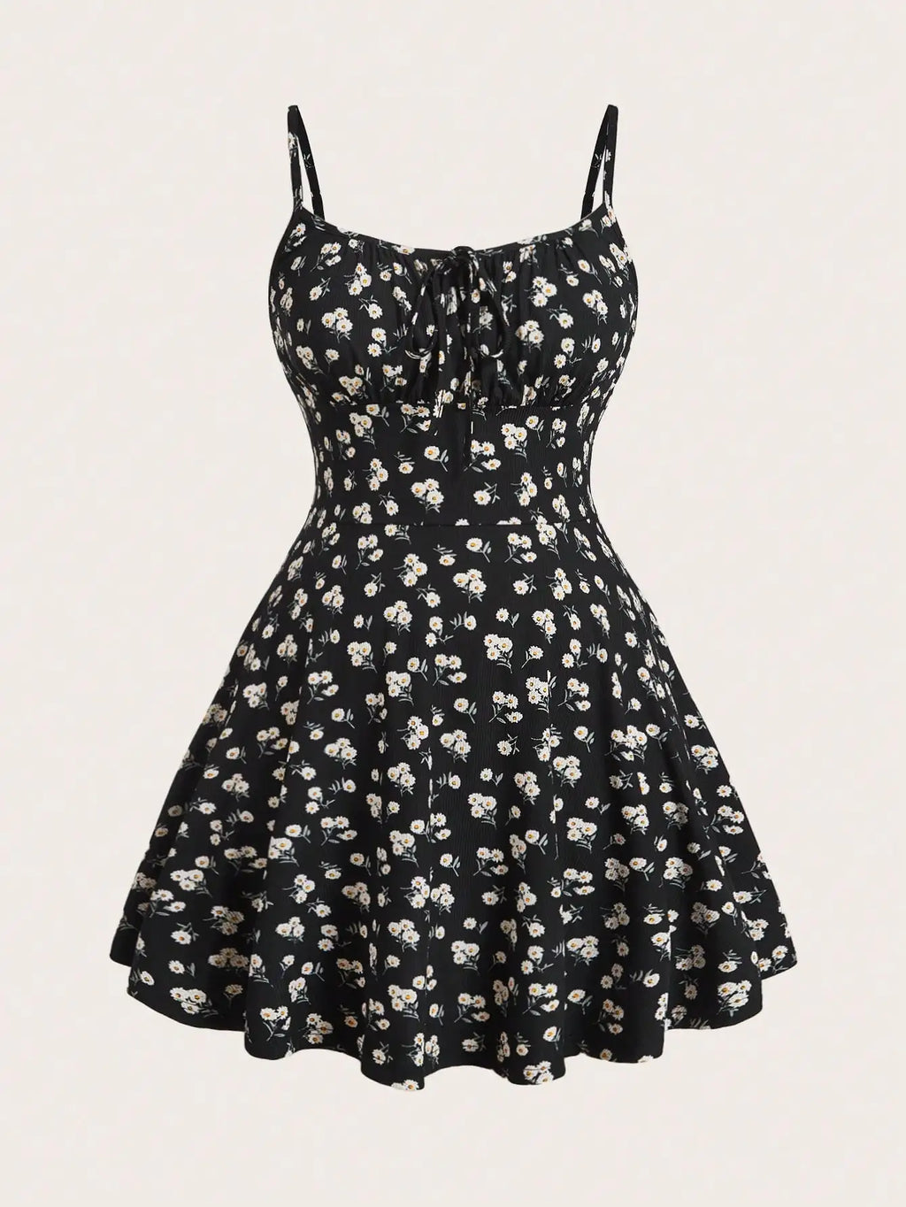 Vestido floral elegante sem mangas alça fina