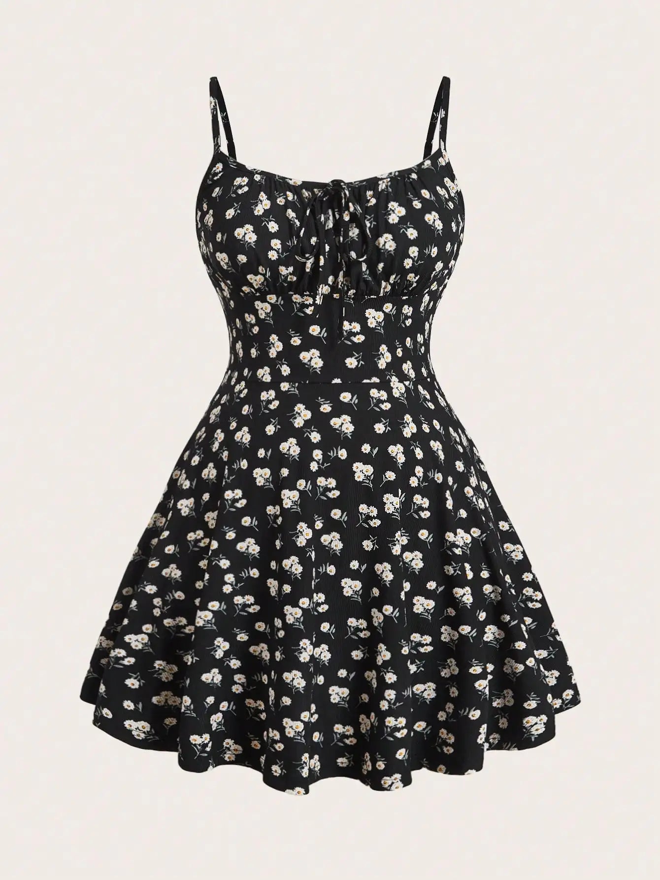 Vestido floral elegante sem mangas alça fina