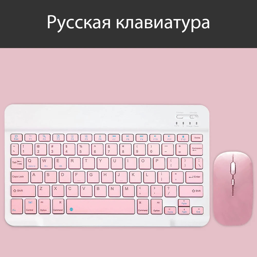 Teclado sem fio rosa e mouse Para ios windows bluetooth