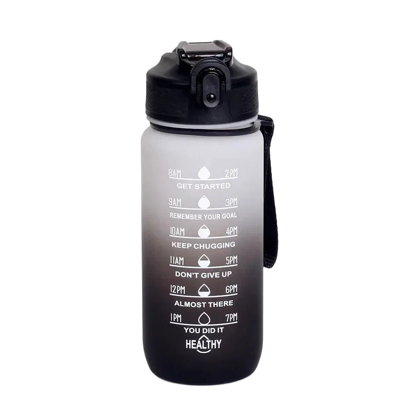 Garrafa de Água Motivacional 600ml, Garrafa Esportiva à Prova de Vazamentos