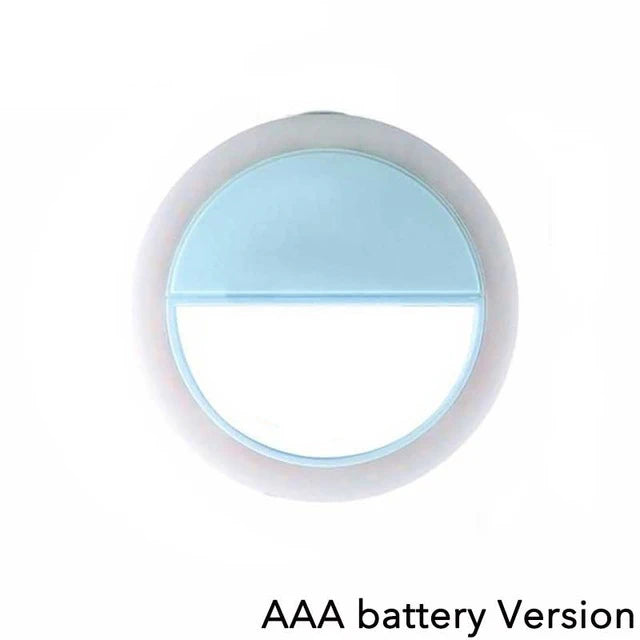 Anel de luz led carregamento usb telefone selfie luz mini clipe