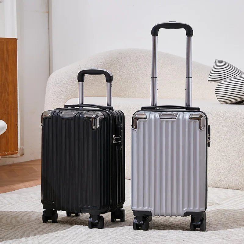 Moda 16 polegadas mala 2025 novo estilo pequeno leve maleta de transporte trole