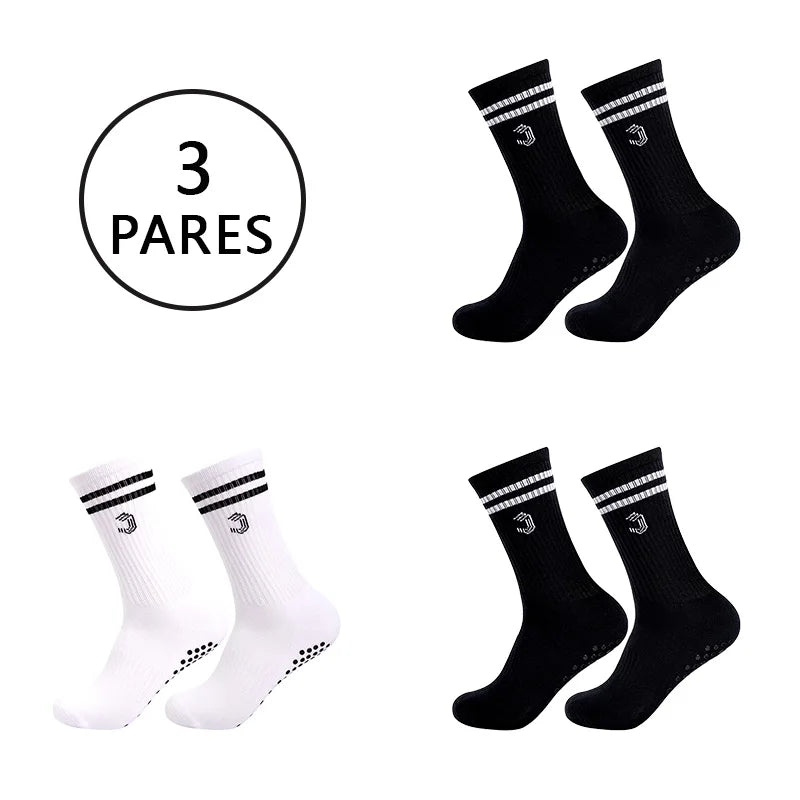 Meias esportivas de algodão antiderrapantes