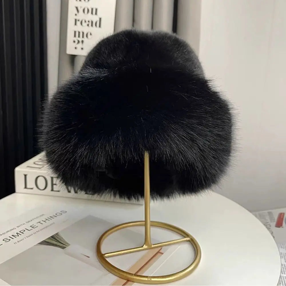 Chapéu bucket  para mulheres inverno de pelúcia