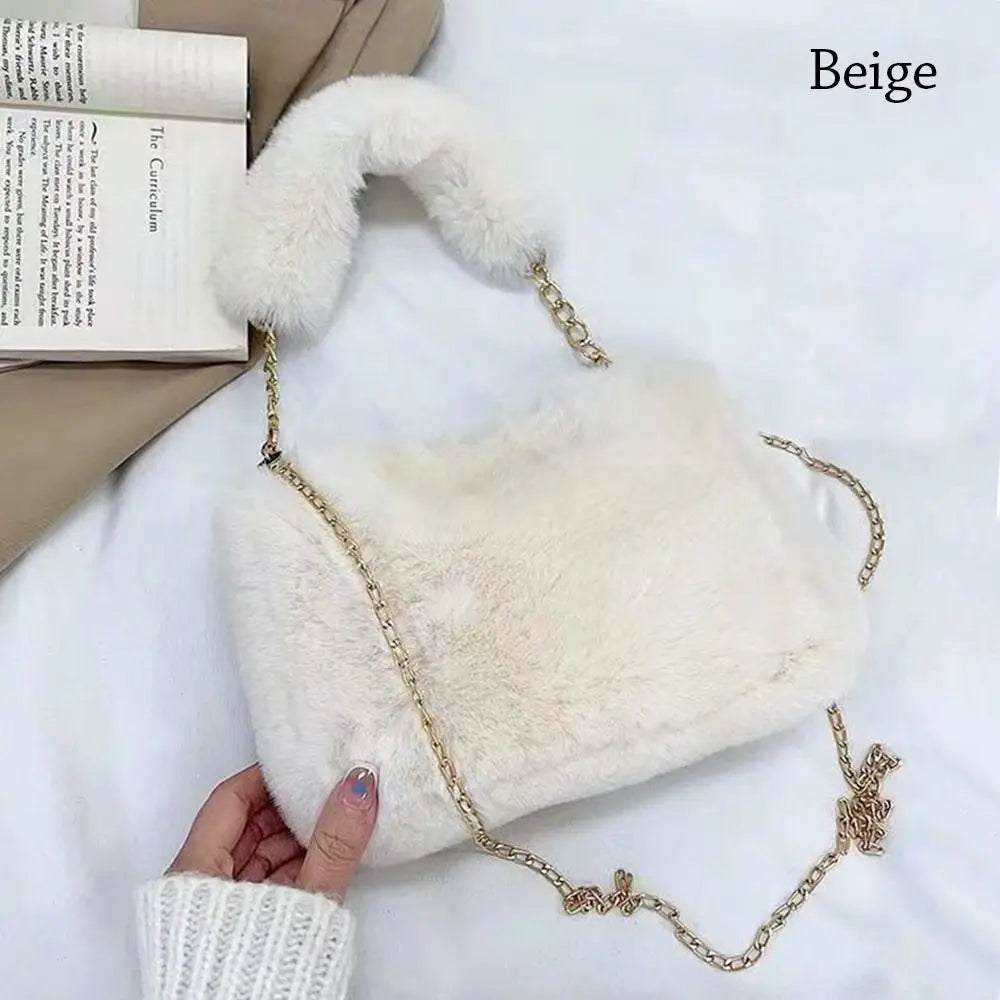 Bolsa ombro feminino inverno corrente axilas de pelúcia