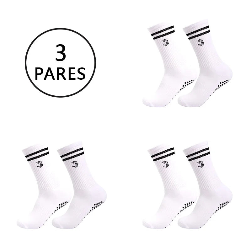 Meias esportivas de algodão antiderrapantes