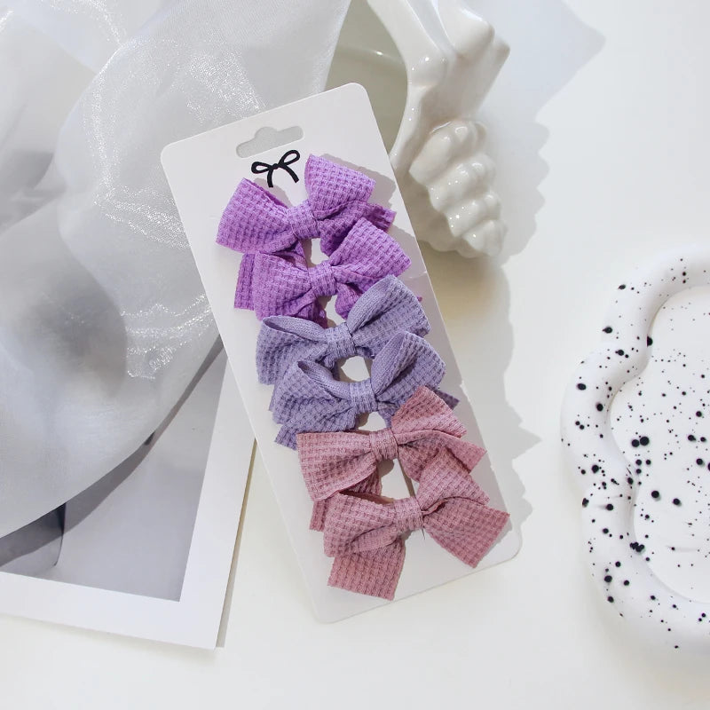6/10 pçs/set nova fita  bowknot grampos de cabelo para crianças