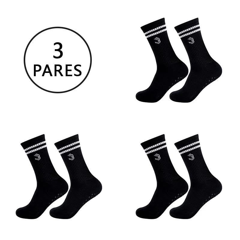 Meias esportivas de algodão antiderrapantes