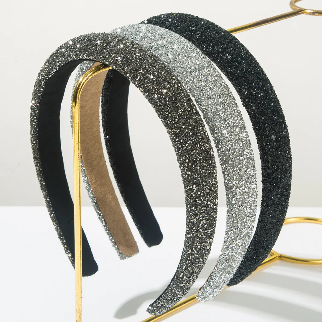 Tiara de cabelo acolchoada com esponja brilhante, acessórios para cabelo adulto