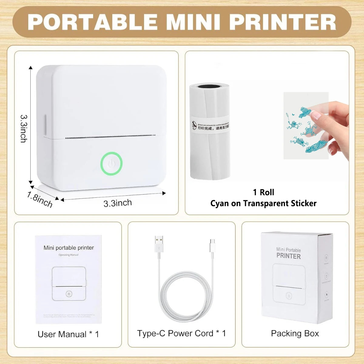 mini impressora térmica sem fio
