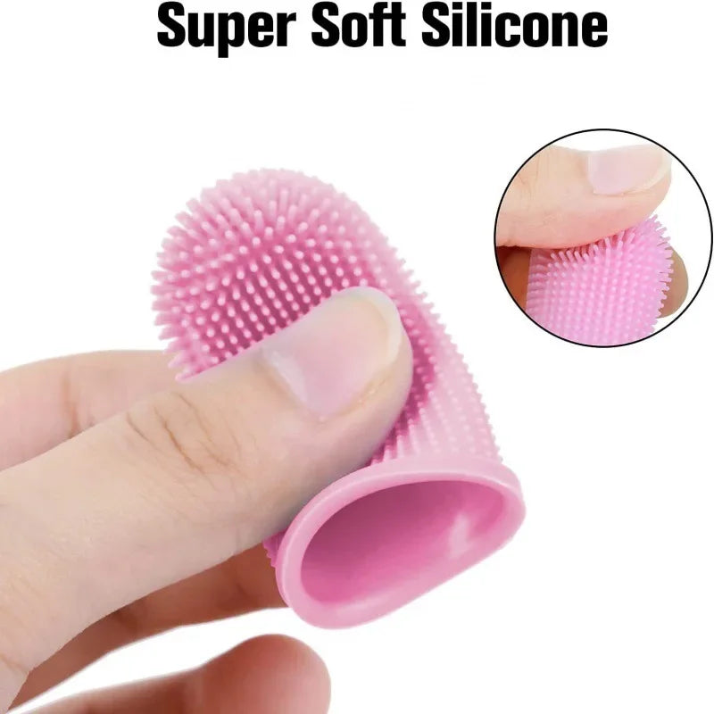 Cão super macio pet dedo escova de dentes limpeza respiração cuidados não tóxico silicone escova de dentes gato cão escova de dentes produtos para animais de estimação