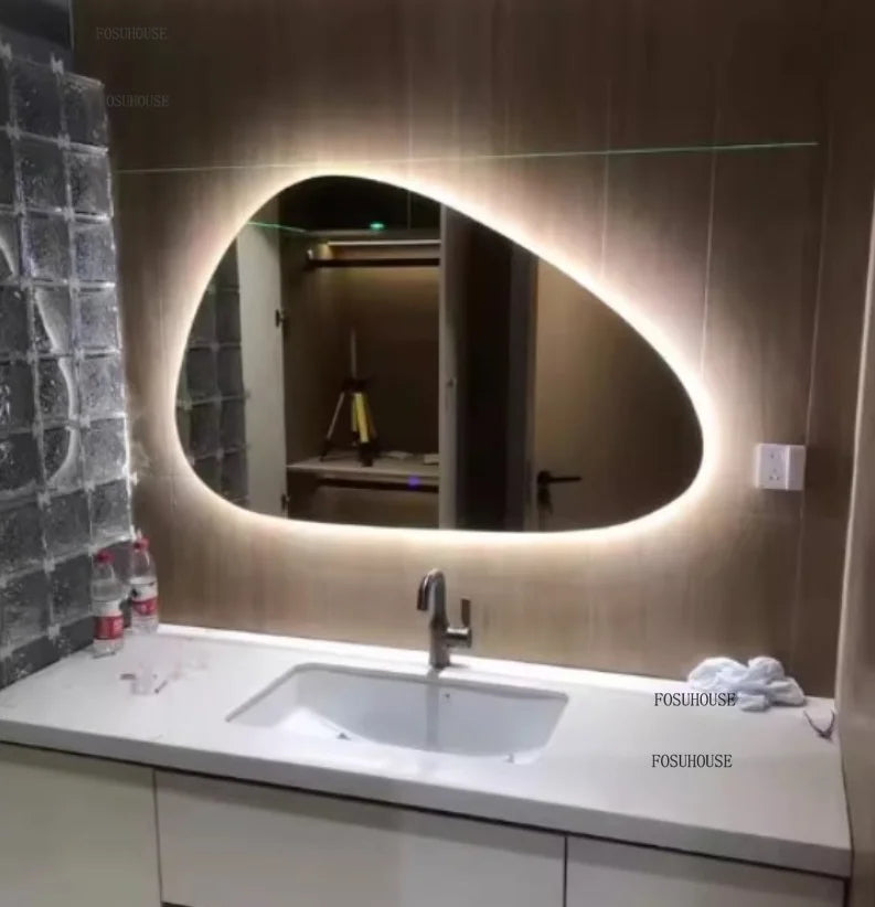 espelhos de  decoração irregular inteligente led luminoso