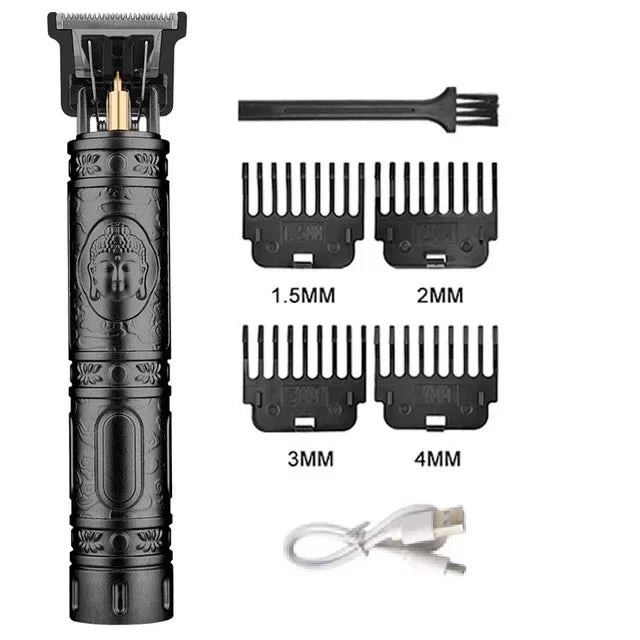 Máquina de corte de cabelo vintage t9 máquina de cortar cabelo usb carregamento rápido barbeador barbeiro aparador de cabelo sem fio para barbe masculino