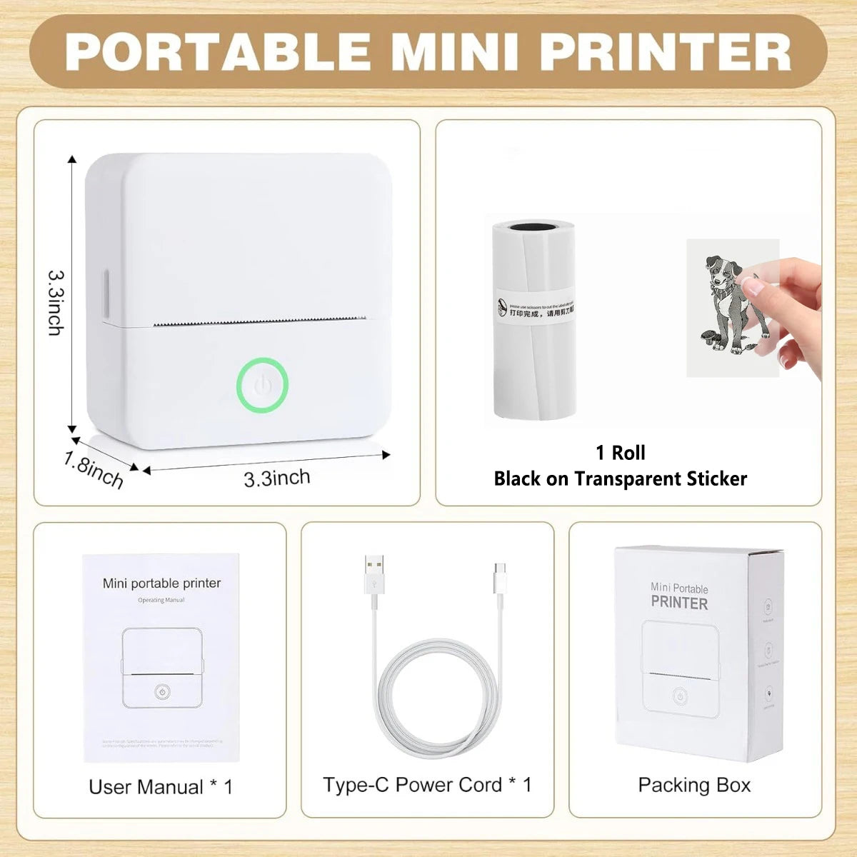 mini impressora térmica sem fio