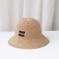 chapeu bordado de sol com aba MIU MIU