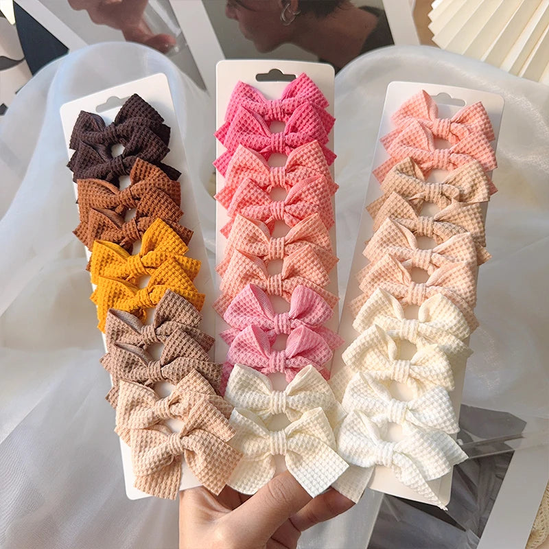 6/10 pçs/set nova fita  bowknot grampos de cabelo para crianças
