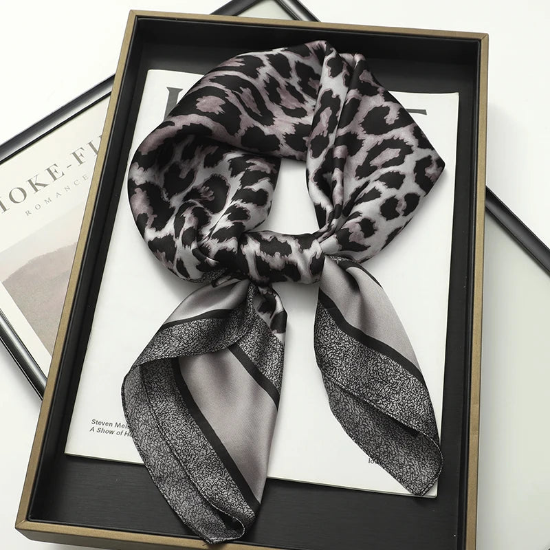 lenço quadrado de seda feminino pescoço laço de cabelo banda praia hijab lenço cabeça