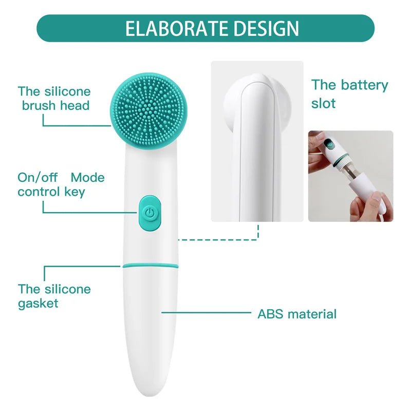 Escova de Limpeza Facial Elétrica Multifuncional, Exfoliador de Pele