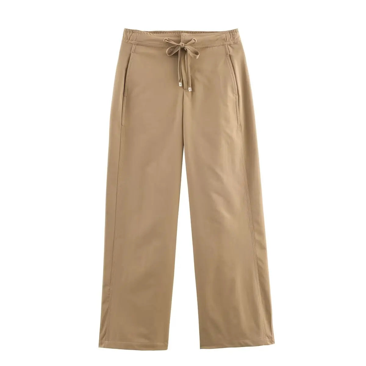 Conjunto feminino causal calças ternos mangas compridas jaquetas + calças com cordão conjunto cáqui