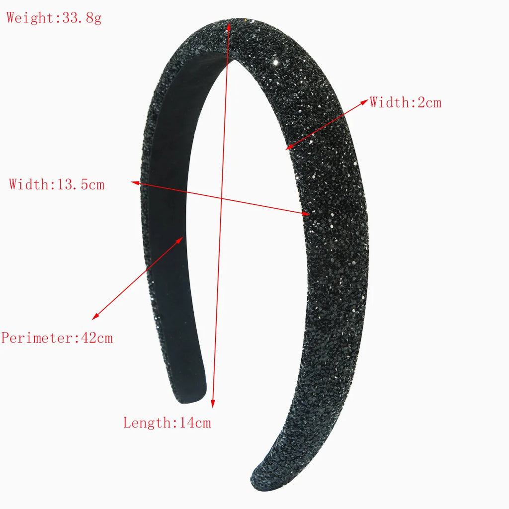 Tiara de cabelo acolchoada com esponja brilhante, acessórios para cabelo adulto
