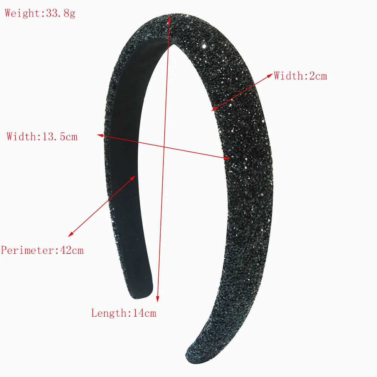 Tiara de cabelo acolchoada com esponja brilhante, acessórios para cabelo adulto