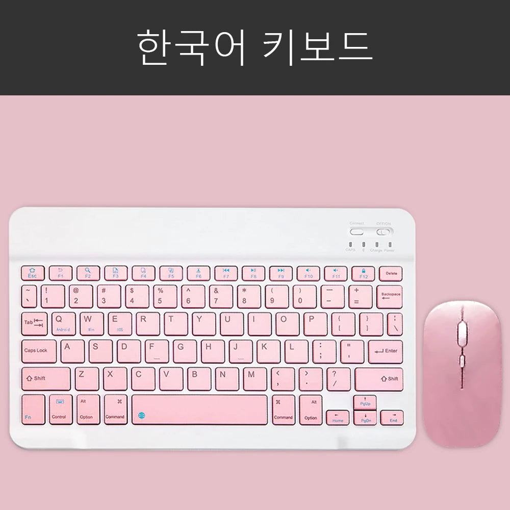 Teclado sem fio rosa e mouse Para ios windows bluetooth