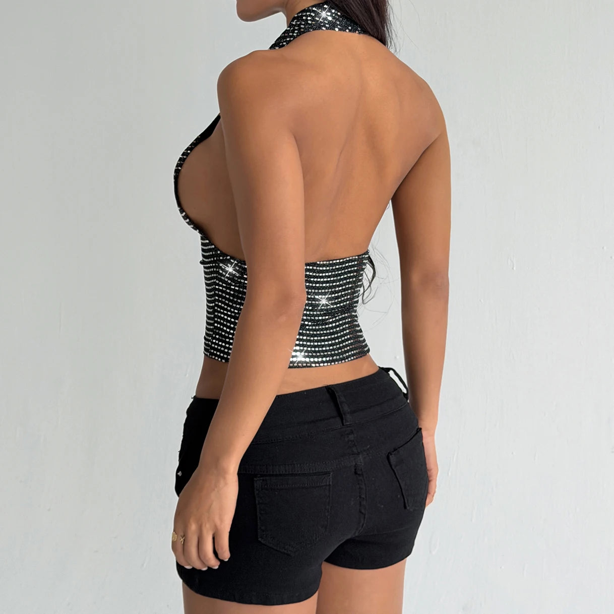 Top Halter Sexy Feminino Anfilia para Noite