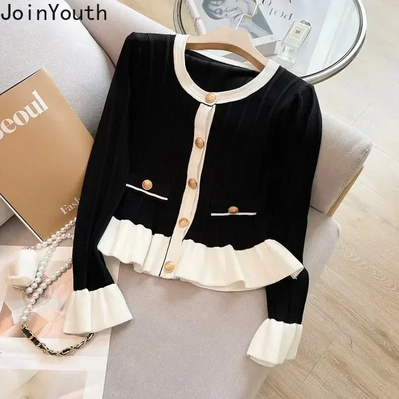 cardigan femininas o pescoço manga alargamento túnica sueter vintage