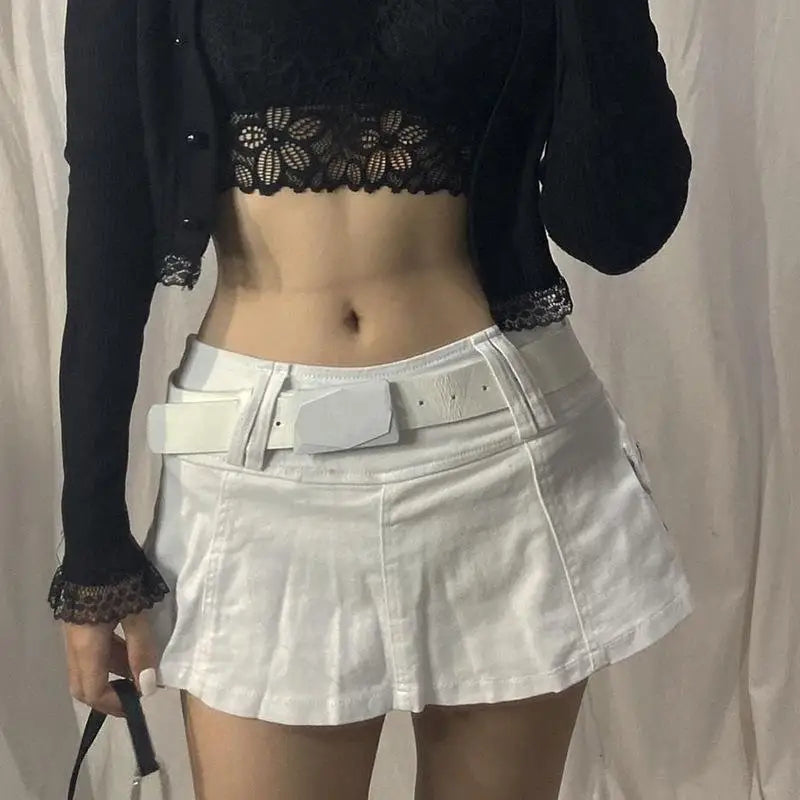 saia branca feminina cintura baixa y2k