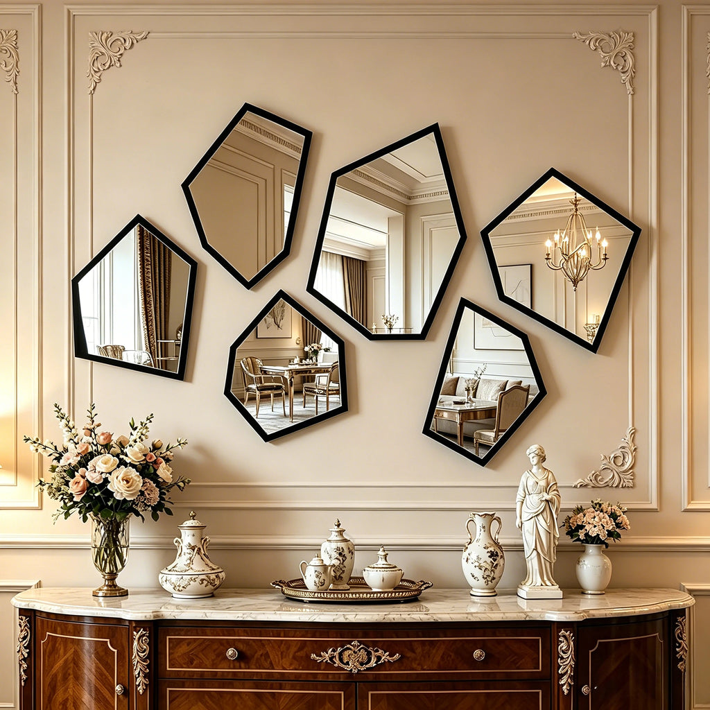 Espelho Irregular de Acrílico (6 Peças), Espelho Decorativo Estilo Francês