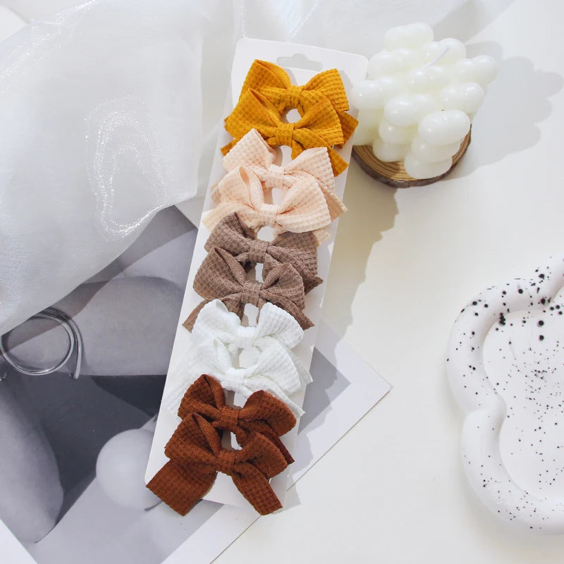 6/10 pçs/set nova fita  bowknot grampos de cabelo para crianças