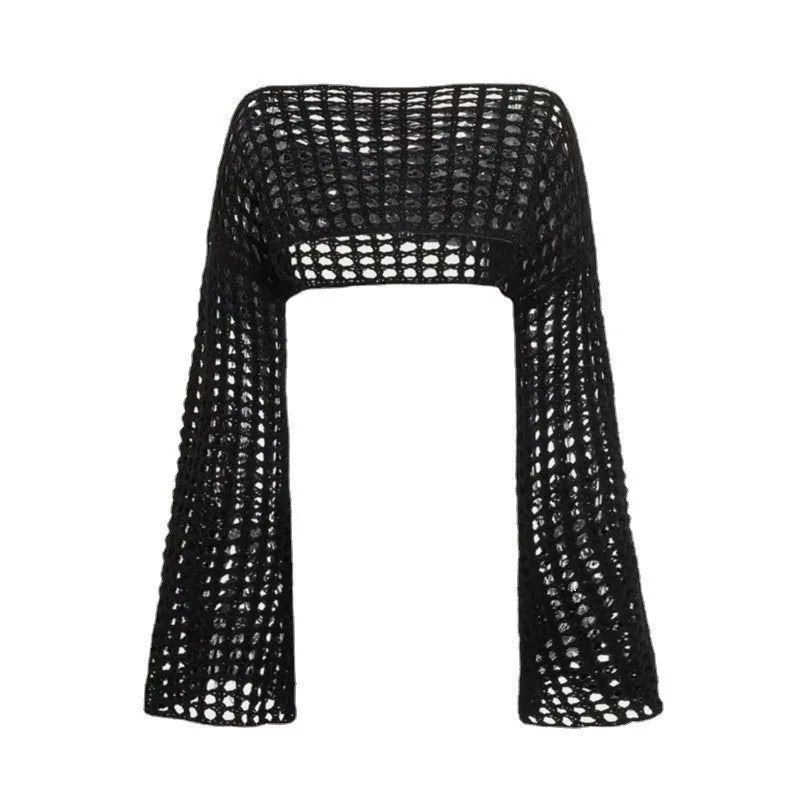 Cropped de malha para mulheres, Top de praia