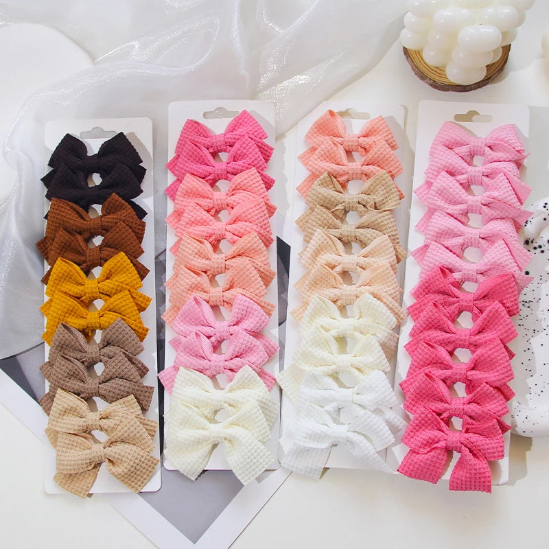 6/10 pçs/set nova fita  bowknot grampos de cabelo para crianças