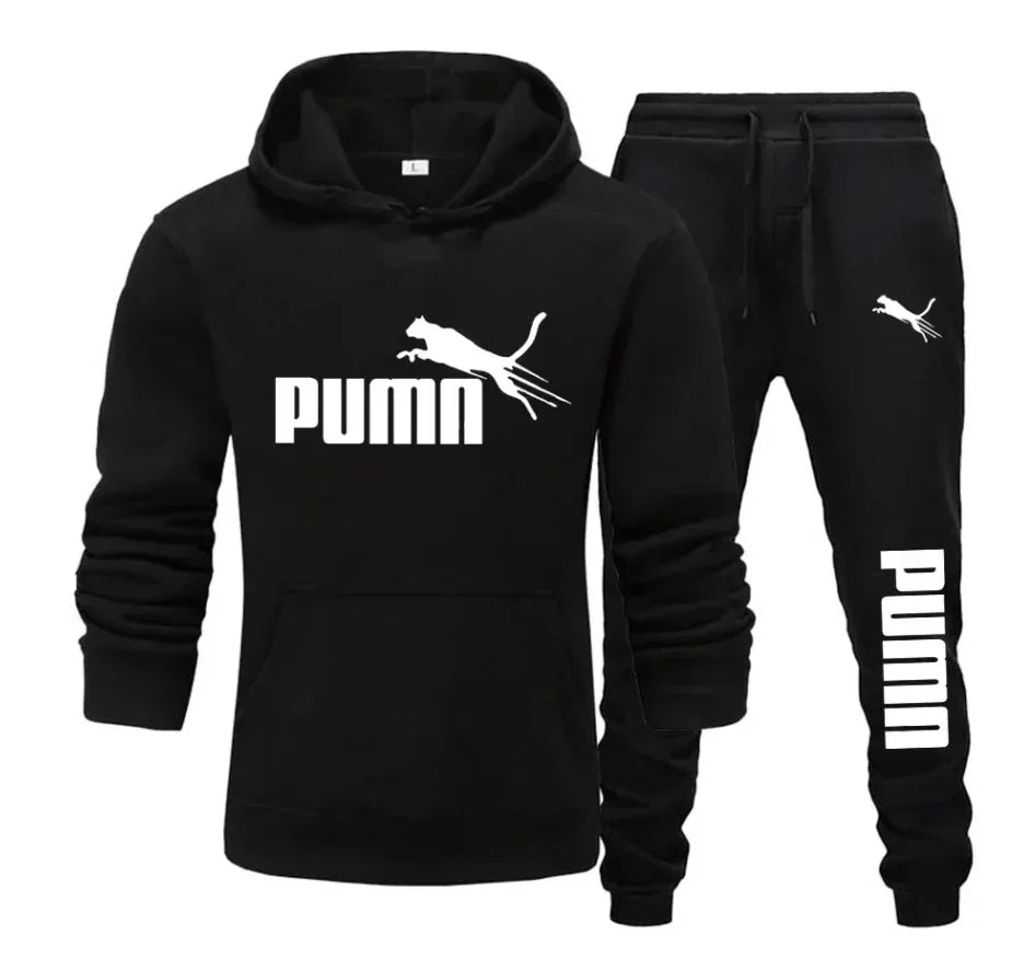 conjunto de moletom Puma com capuz e calças masculinas