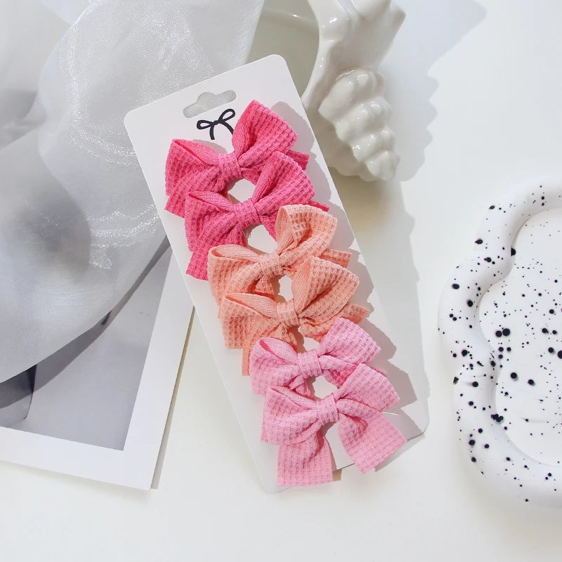 6/10 pçs/set nova fita  bowknot grampos de cabelo para crianças
