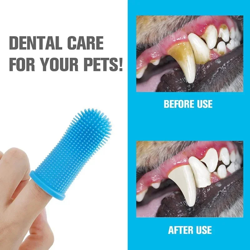 Cão super macio pet dedo escova de dentes limpeza respiração cuidados não tóxico silicone escova de dentes gato cão escova de dentes produtos para animais de estimação