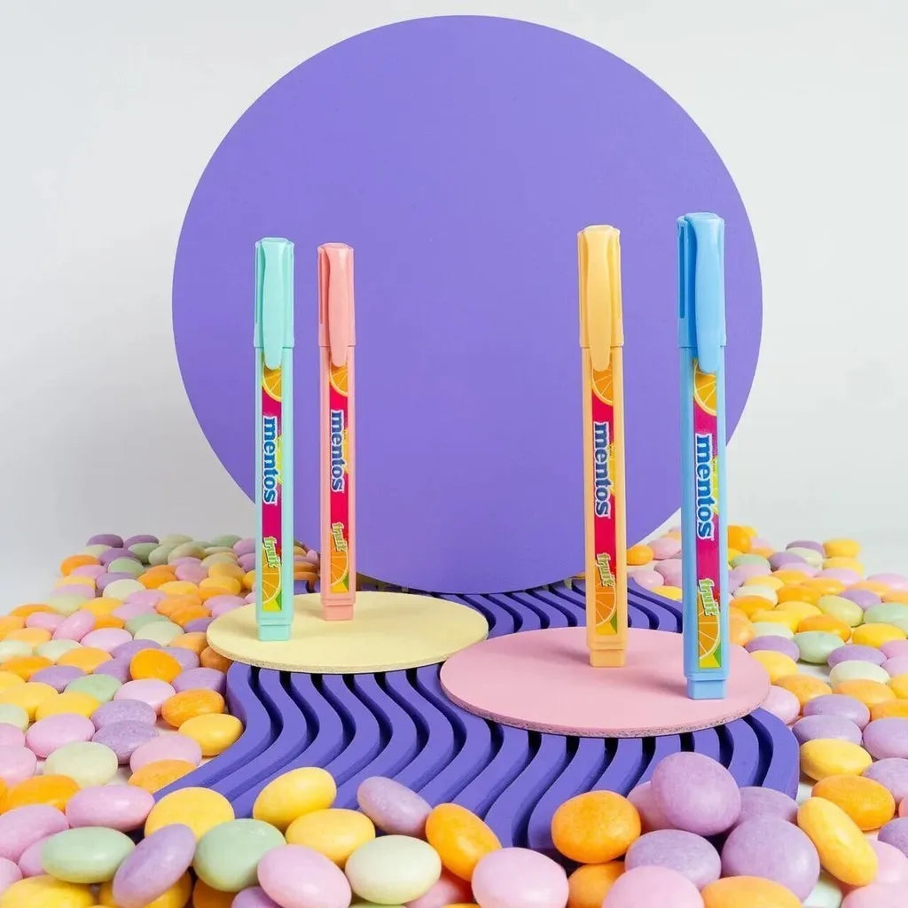 Marca Texto Mentos Compactor Em 4 Cores Com Cheirinho Lápis De Texto Escolar E De Escritório