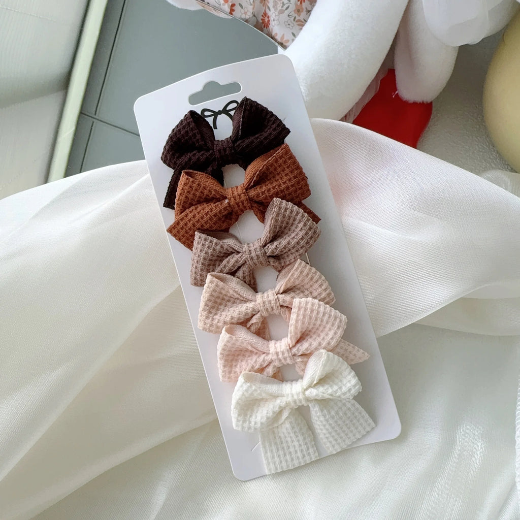 6/10 pçs/set nova fita  bowknot grampos de cabelo para crianças