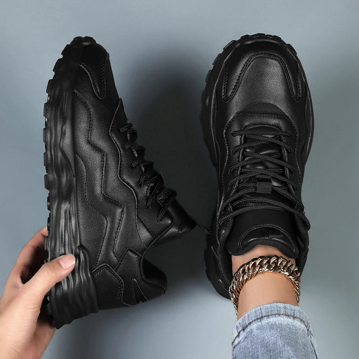 Tênis casual feminino com plataforma esportivo
