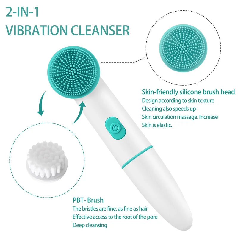 Escova de Limpeza Facial Elétrica Multifuncional, Exfoliador de Pele