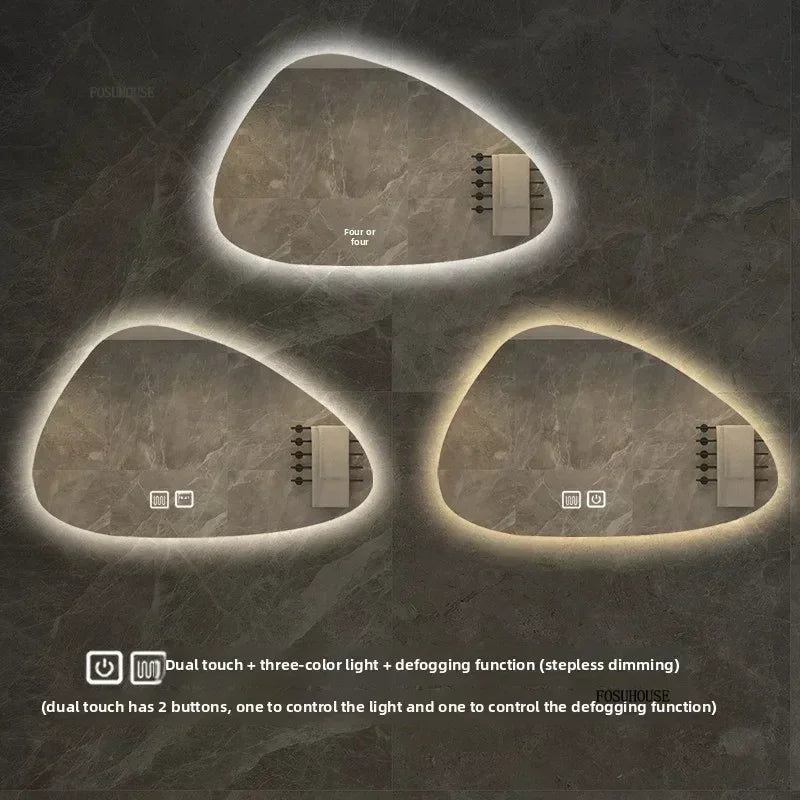 espelhos de  decoração irregular inteligente led luminoso