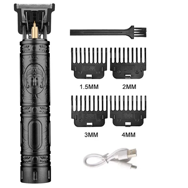 Máquina de cortar cabelo elétrica masculina vintage t9, aparador de barba/máquina de corte de cabelo recarregável com kit aparador de cabelo de nariz, presente para namorado
