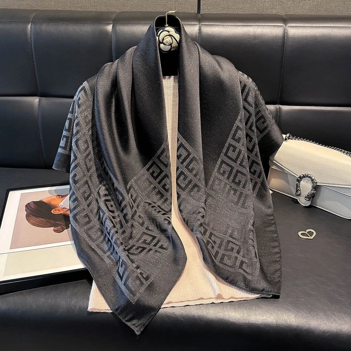 2025 mais recente primavera e outono moda feminina hijab sedoso muçulmano quadrado proteção solar xale marca de luxo macio cachecol feminino